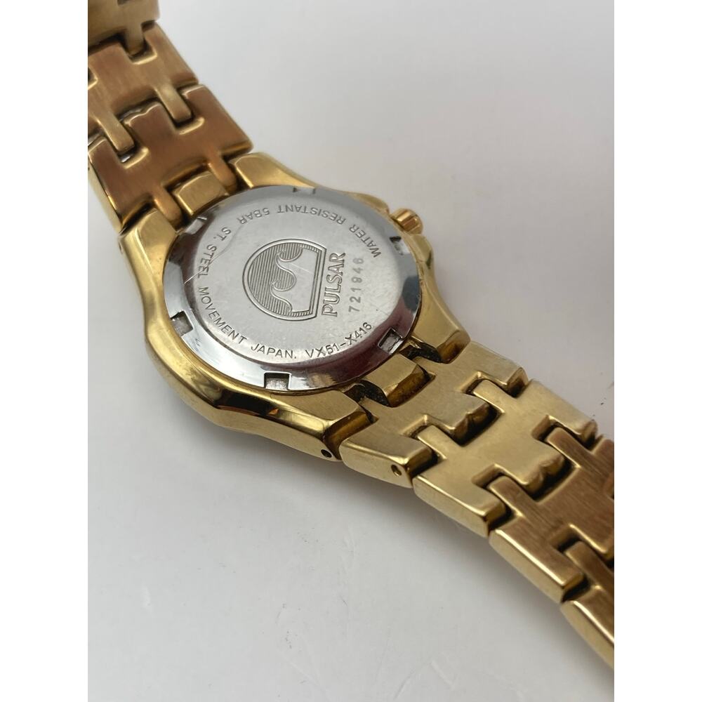 Pulsar Women's Dress Watch 28mm - New Battery - WR 5Bar Wrist 6.75" VX51-X416 - Picture 10 of 11